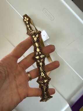 LOFT Gold Beaded Embellished Belt